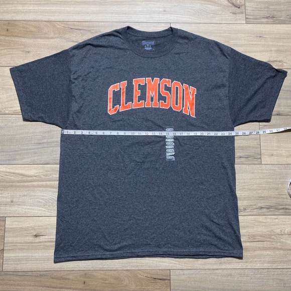 Champion‎ Mens Clemson Spellout Short Sleeve Graphic Tee Size 2XL Charcoal Gray - Picture 2 of 10